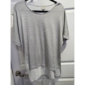 World Market Striped Oversized Hi Lo Tunic Top Women OS